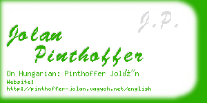 jolan pinthoffer business card